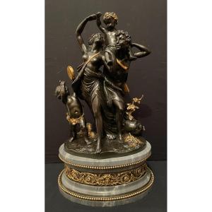 Bronze Childhood Of Bacchus Or The Triumph Of Bacchus After Clodion Nineteenth Century