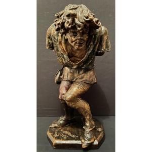 Sculpture Quasimodo 1886 Stuc Patiné Par Victor Aimone XIXème