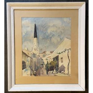 Watercolor Ars En Ré By Durand - Roy 1950