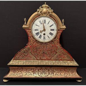 Cartonnier Pendulum Boulle Marquetry Napoleon III Period