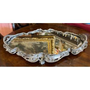 Large  Louis XV Style Silver Metal Centerpiece By Victor Saglier 19th Century