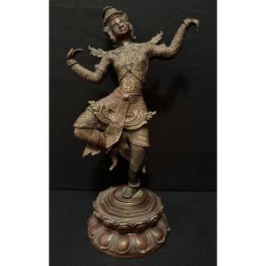 Bronze Statue Dancer Cambodia Late 19th Century