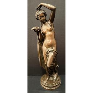 Grand Bronze Femme Amphitrite 60,5 Cm d'Après James Pradier XIXème