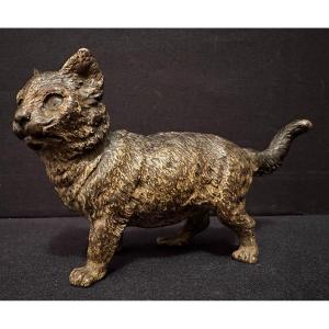 Chat Bronze De Vienne Fin XIXème