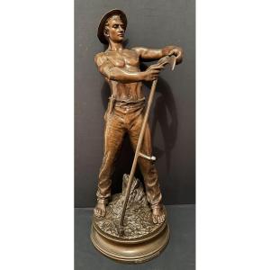 Large Bronze The Reaper By Gaudez 71 Cm Late 19th Century