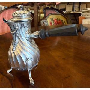 Small Jug Called Selfish In Solid Silver, Goldsmith Charles Folliot 1891 Paris 13.5 Cm