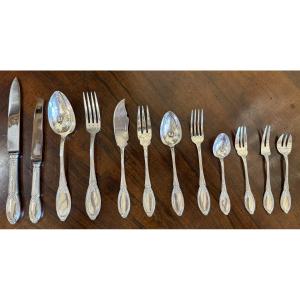 Importante ménagère 159 pièces modèle au ruban style Louis XVI  Orfèvrerie Boulenger Paris