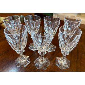 Saint Louis 7 verres à vin en cristal modèle Chambord