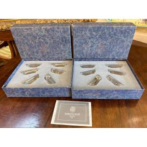 Saint Louis 12 Knife And Chopstick Holders Crystal Pagoda Model