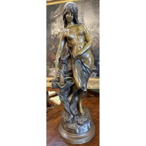 Ondine grande sculpture bronze par Pierre Campagne fin XIXème 76 cm