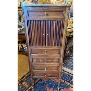 Small Chiffonier With Curtain Louis XVI Style Mahogany Napoleon III Period