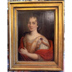 Tableau portrait d'une  dame de qualité école française suiveur de François de Troy vers 1700