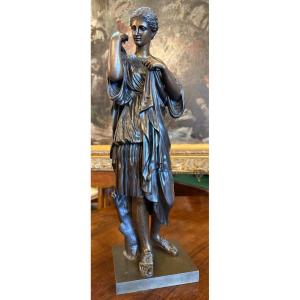 Bronze Sculpture Woman Artemis Diane De Gabies 19th Century Cast Iron 47.5 Cm