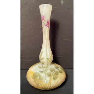 Daum Vase Soliflore Aux Violettes Vers 1900