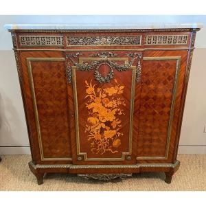 Important Louis XVI Style Marquetry Support Cabinet Napoleon III