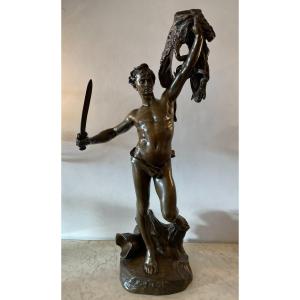 Grande Statue Bronze 100 cm Jason Et La Toison d'Or Par Lanson Fonte Susse XIXème