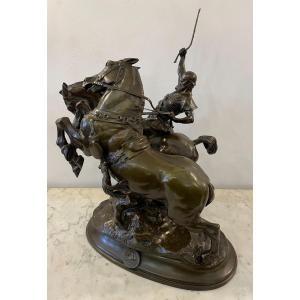 Statue Bronze Le Conducteur De Char Romain Par Frémiet XIXème