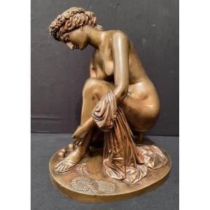 Bronze Statue La Toilette d'Atalante By James Pradier Susse Founder Nineteenth Century