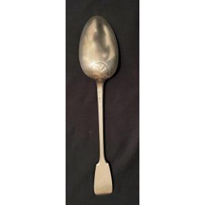 Luçon Stew Spoon Solid Silver Uniplat Model 32 Cm 18th Century