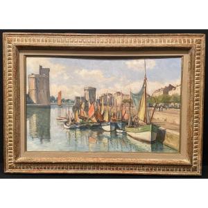 Painting Port Of La Rochelle By Christian Couillaud