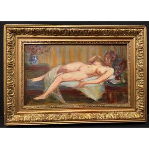 Nude Painting Lying On The Couch By André Roberty