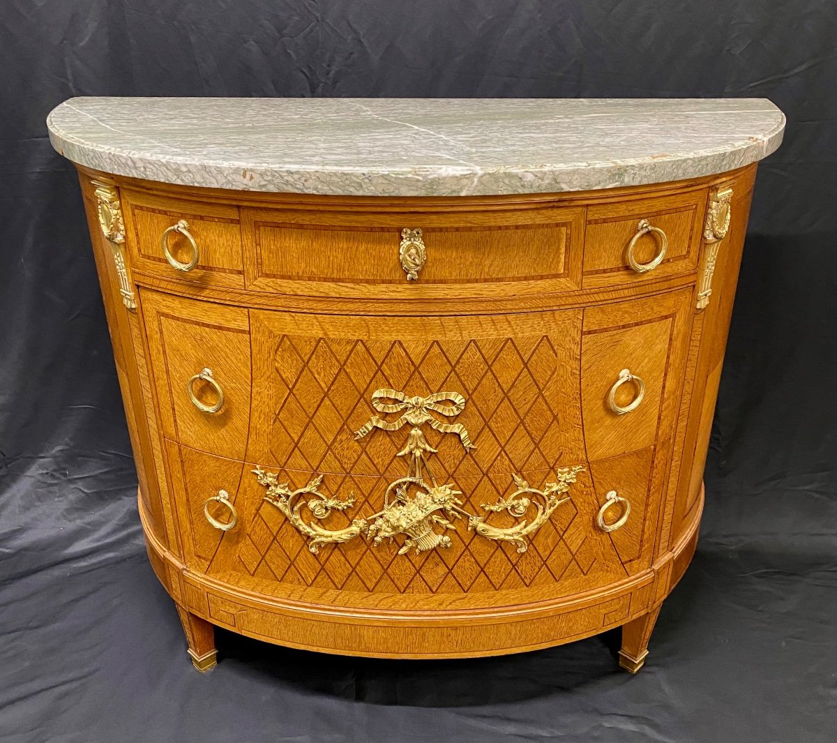 Commode Demi-lune De Style Louis XVI-photo-2