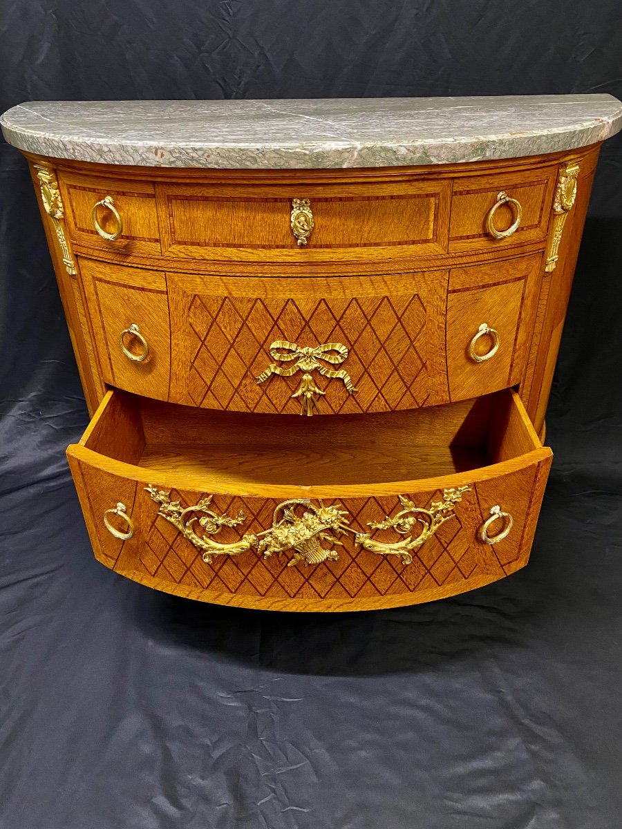 Commode Demi-lune De Style Louis XVI-photo-4