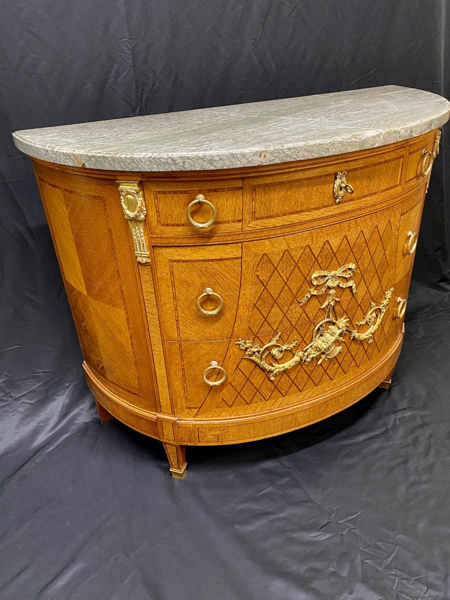 Commode Demi-lune De Style Louis XVI-photo-8