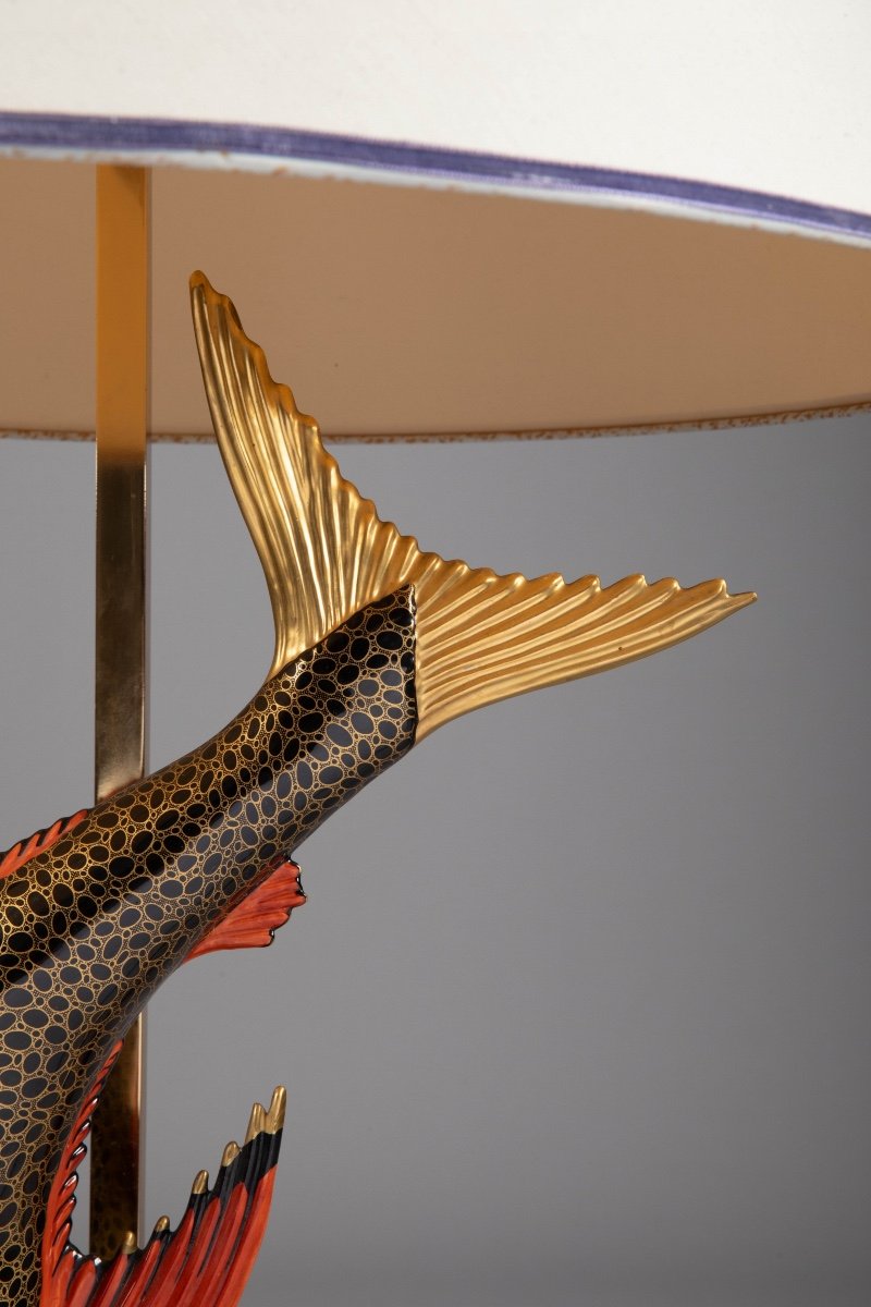 Lamp Decorated With A Japanese Swordfish.-photo-2