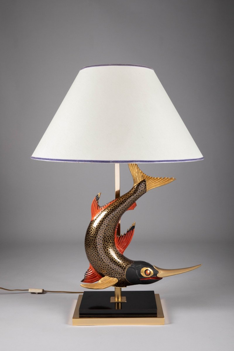 Lamp Decorated With A Japanese Swordfish.