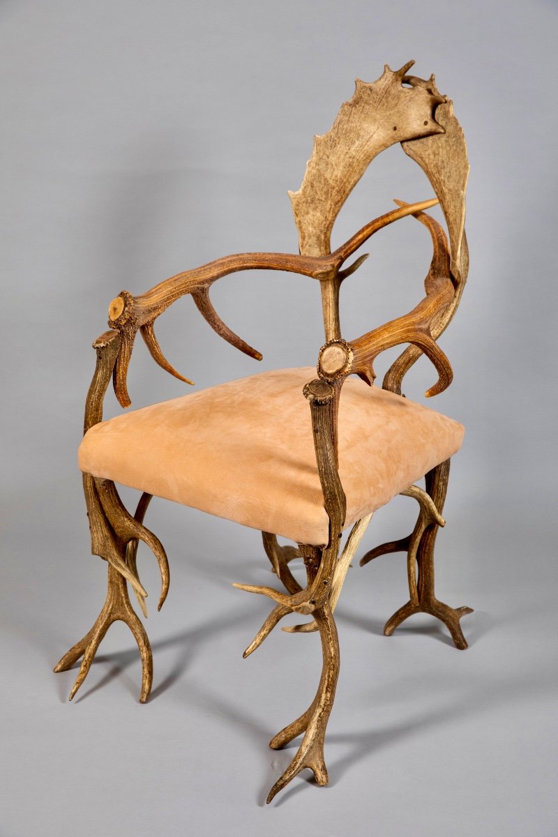 Deer Antler Cabriolet Backrest Armchairs-photo-1