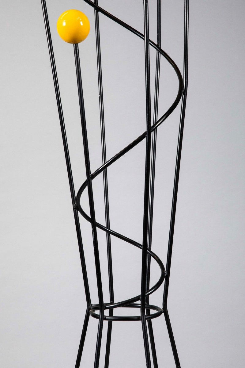 Roger Féraud (1890-1964). Metal Coat Rack With Six Hooks -photo-3