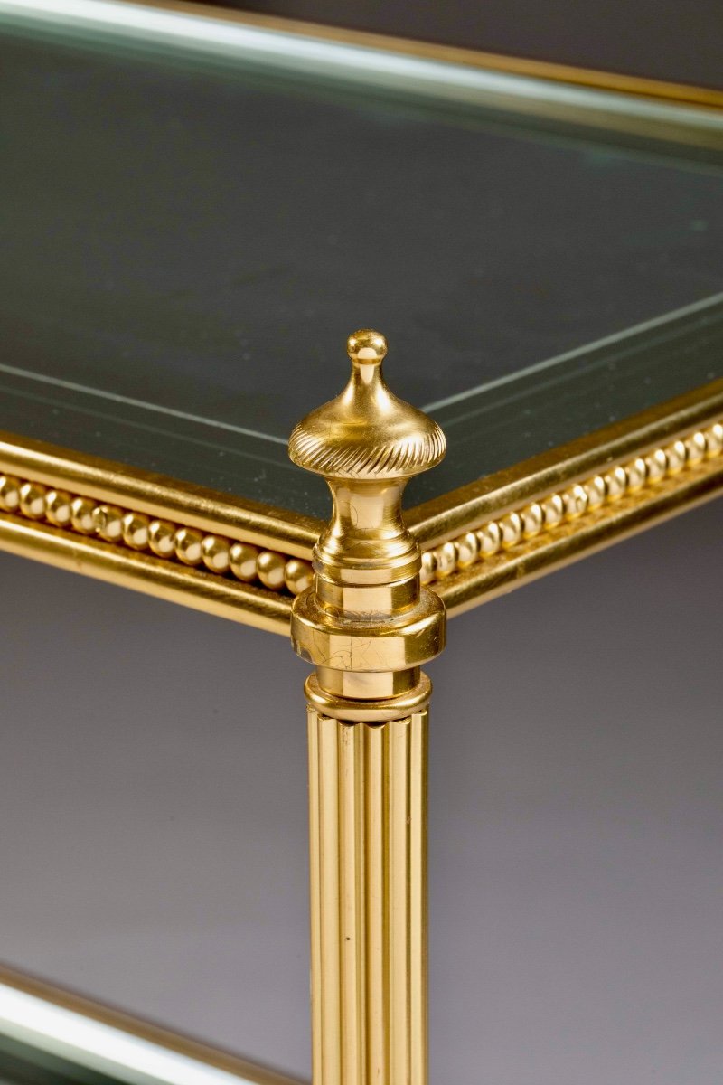 Pair Of Neoclassical Brass Side Tables, 1970s-photo-3