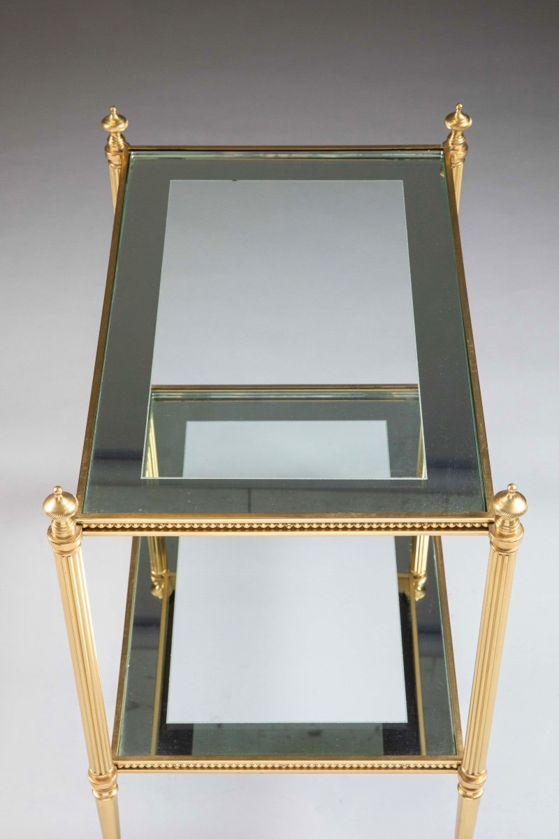 Pair Of Neoclassical Brass Side Tables, 1970s-photo-8