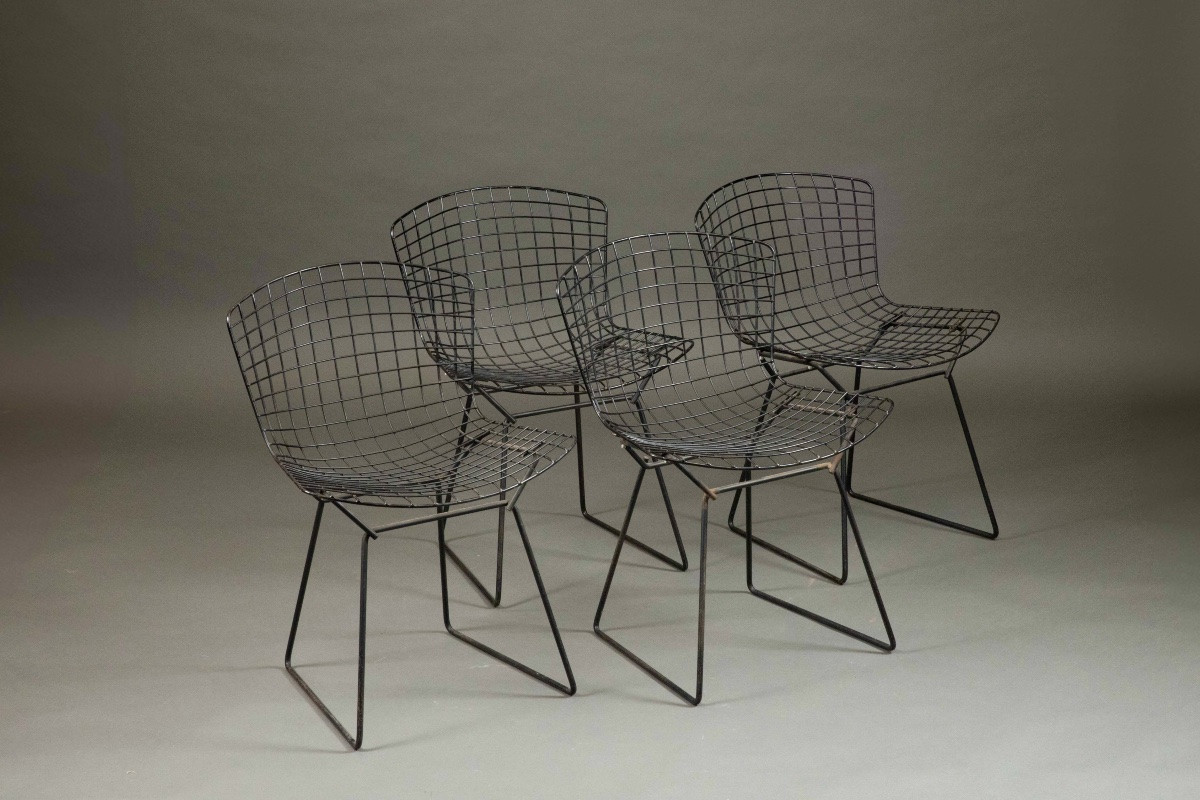  Harry Bertoia Set Of 4 Chairs-photo-4
