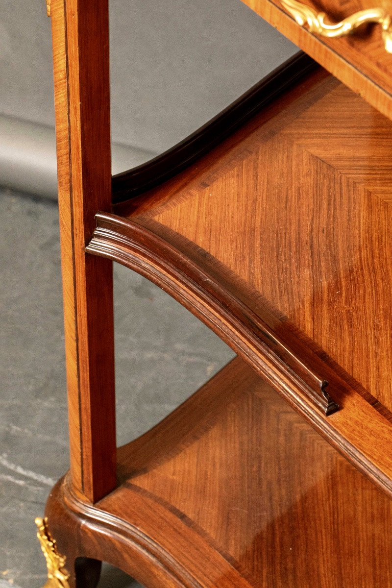 Marquetry And Gilt Bronze Sideboard – Louis XV/louis XVI Style, Late 19th Century-photo-8