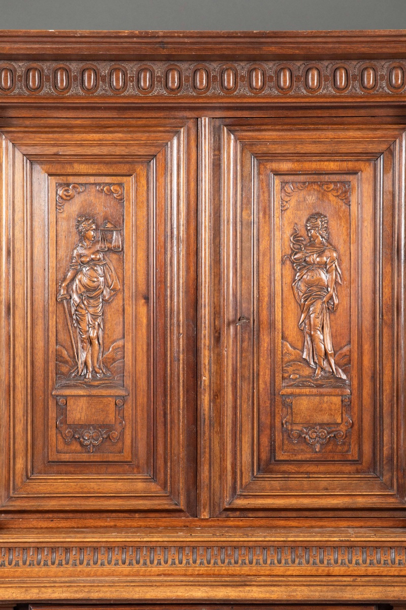 Crédence en noyer sculpté -photo-4