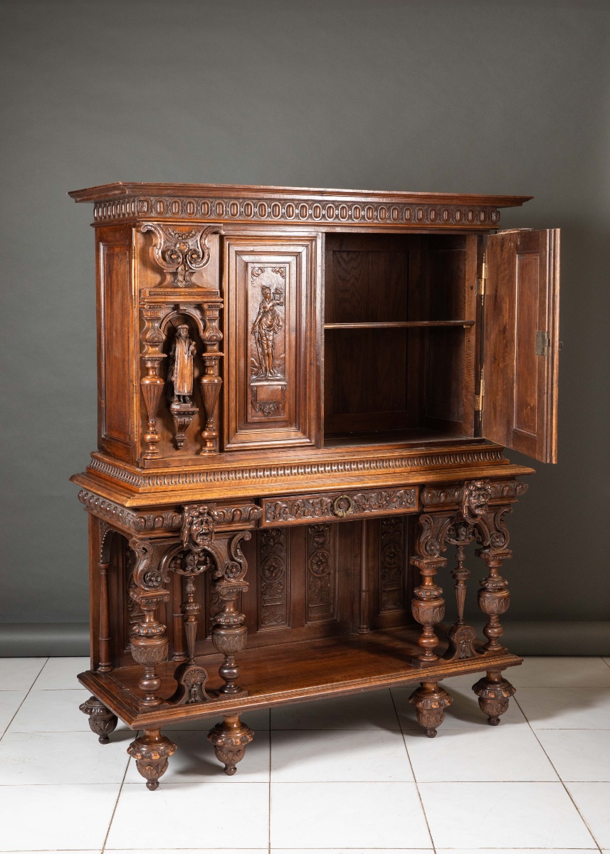 Crédence en noyer sculpté -photo-2