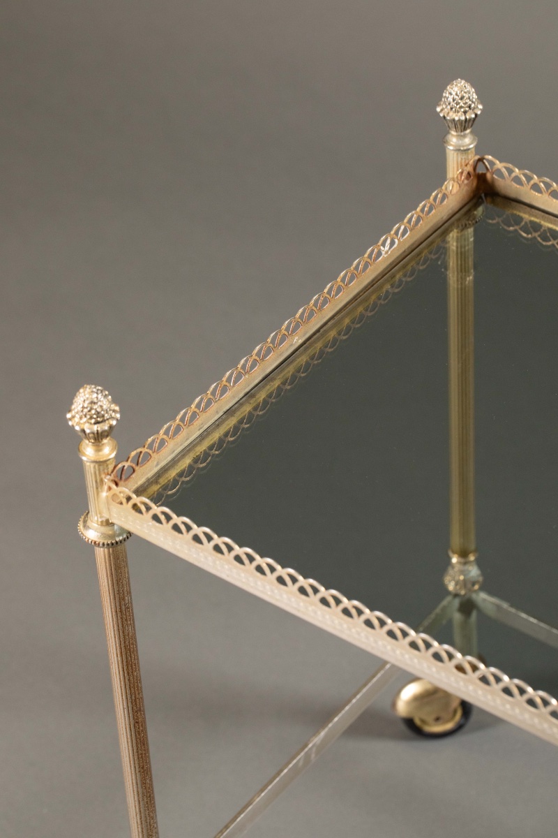 Set Of Three Nesting Rolling Tables-photo-8