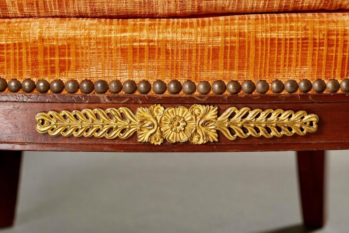 Pair Of Mahogany Gondola Armchairs, Empire Period – Early 19th Century-photo-1