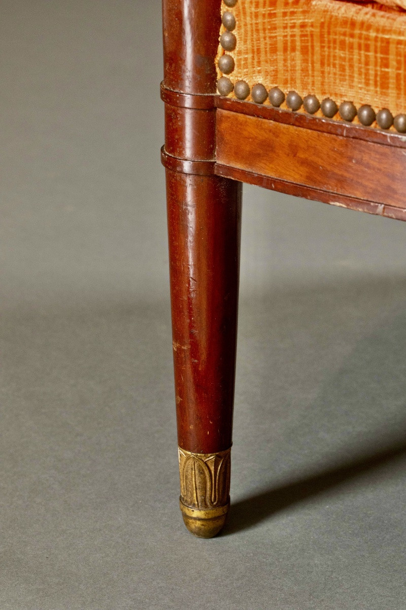 Pair Of Mahogany Gondola Armchairs, Empire Period – Early 19th Century-photo-2