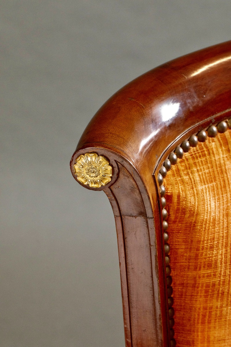 Pair Of Mahogany Gondola Armchairs, Empire Period – Early 19th Century-photo-3