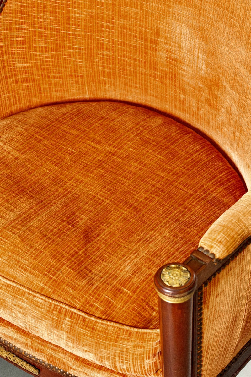 Pair Of Mahogany Gondola Armchairs, Empire Period – Early 19th Century-photo-5