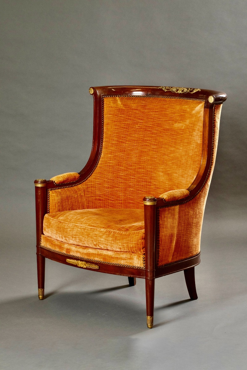 Pair Of Mahogany Gondola Armchairs, Empire Period – Early 19th Century-photo-6