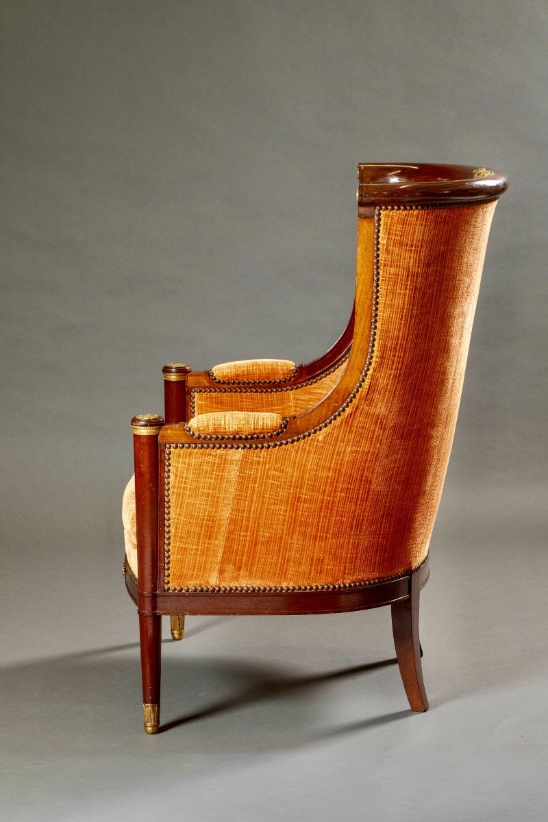 Pair Of Mahogany Gondola Armchairs, Empire Period – Early 19th Century-photo-7