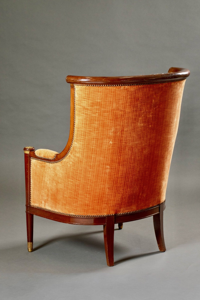 Pair Of Mahogany Gondola Armchairs, Empire Period – Early 19th Century-photo-8