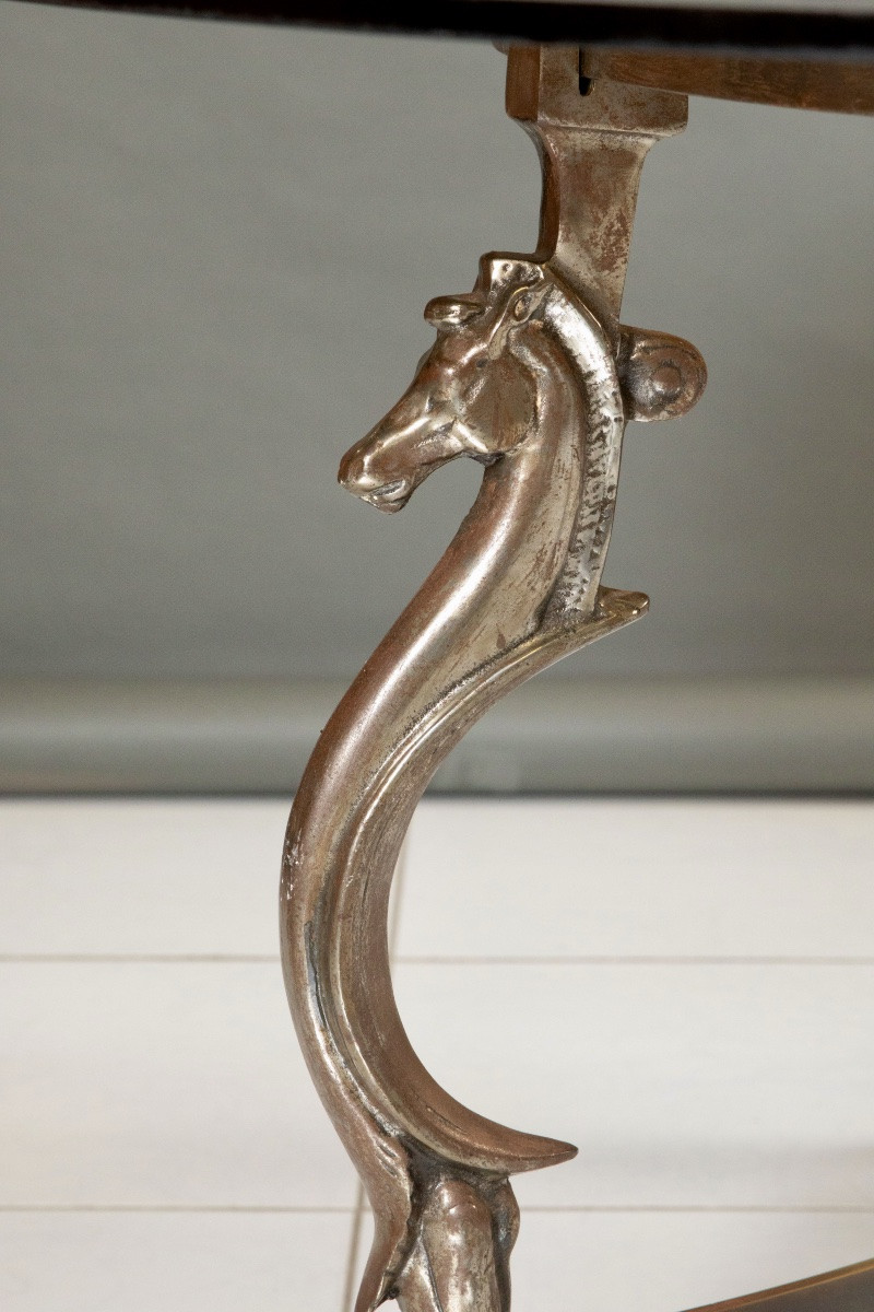 Grande table de salle à manger à décor de têtes de chevaux  France, vers 1940-photo-3