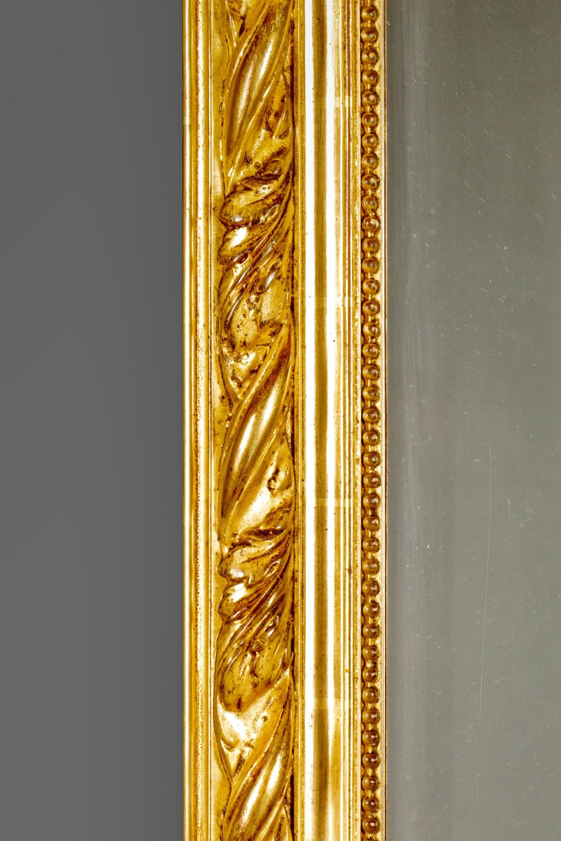 Large Carved And Gilded Wooden Fireplace Mirror-photo-2