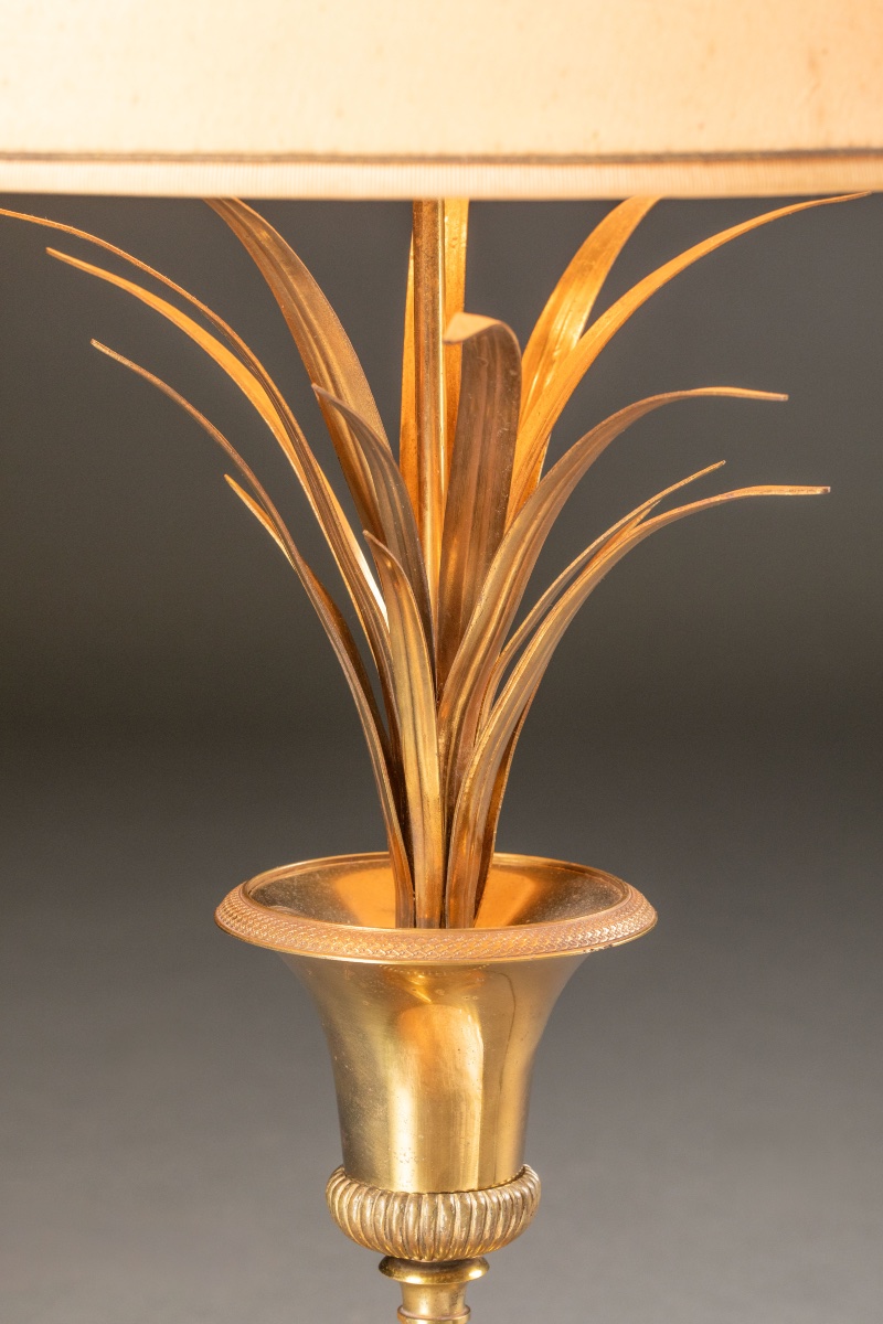 Lampe de table en bronze doré à décor végétal – France, vers 1950-1970-photo-6