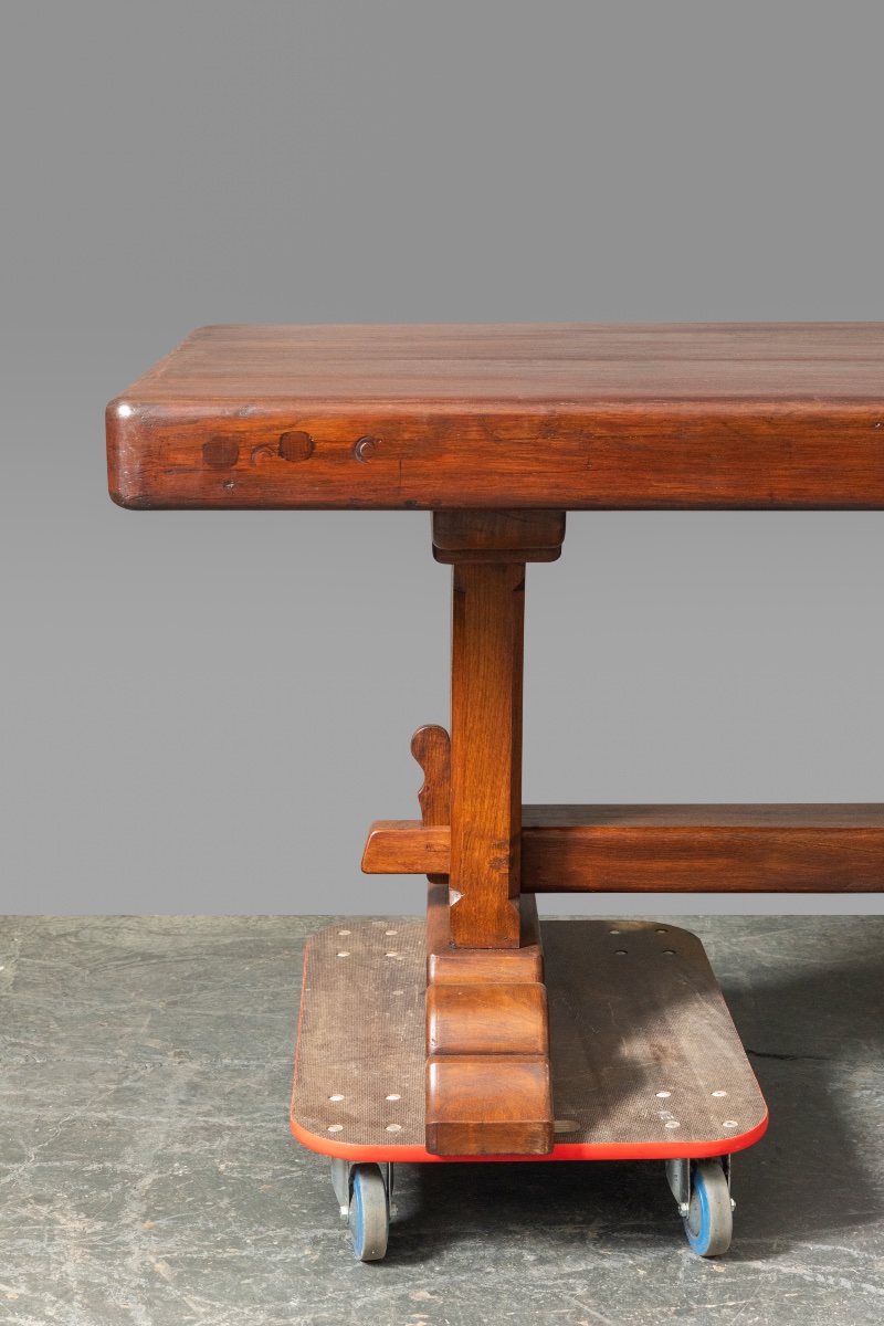 Importante table monastère de ferme en chêne massif – Longueur 253 cm-photo-1